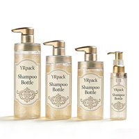 Flacon de shampooing et d'après-shampooing en or de luxe 350 ml, 400 ml, 500 ml, flacon d'huile essentielle pour cheveux 100 ml, ensemble de produits de soin des cheveux, emballage