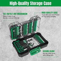 Set Obeng SK OEM 46-Piece, Set Bit Impact Driver, Baja S2 untuk Memasukkan Sekrup dan Baut ke dalam Kayu, Logam, Beton, dan Ubin