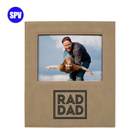 Cadre photo carré léger et personnalisable SUPERNOVA, étanche, avec gravure laser et revêtement en cuir PU