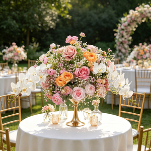 Ramo de Boda Romántico de 40 cm, Bolas de Flores Artificiales para Centro de Mesa, Decoración Floral para Bodas - Product Image 1