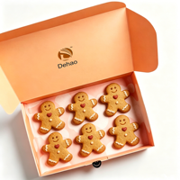 Boîte à gâteau pliable en papier biodégradable avec logo personnalisé, laminage mat, gaufrage, revêtement UV, emballage en carton pour biscuits et beignets