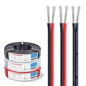 26AWG 2468 kabel ganda isolasi PVC kabel datar merah hitam 7/0.14TS