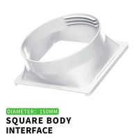 Matériau ABS 5.9 pouces de forme carrée coupleur de tuyau d'échappement de climatisation raccords de tuyauterie en acier pratiques pour un usage domestique