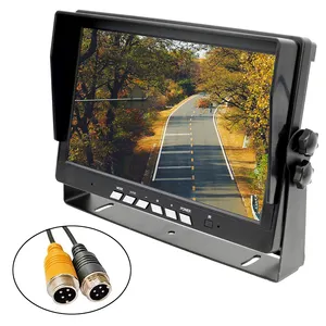 Monitor de visión trasera de vehículo de entrada de vídeo de aviación de 10,1 pulgadas TFT LCD 2CH 4Pin para coche autobús camión con visera de parasol