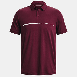 Polo de golf rouge personnalisé de qualité supérieure pour hommes, sport, séchage rapide, tissu respirant, tissu extensible 4 directions, coupe ajustée, manches courtes - Product Image 5