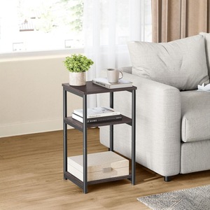 Mesa auxiliar informal para el hogar/mesa de centro, combinación de hierro y madera, estante de tres niveles para colocar junto a la cama, dormitorio/sala de estar - Product Image 3