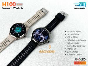 นาฬิกาสมาร์ทวอทช์ระบบปฏิบัติการคู่ 4G 5G รองรับซิมการ์ด พร้อมกล้อง HD ควบคุมเครื่องปรับอากาศ บลูทูธ รุ่น Global H100 ระบบ Android - Product Image 6