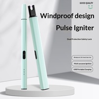 Allumeur électronique à impulsions USB rechargeable, coupe-vent, sans gaz, sans huile, pistolet d'allumage en métal pour cuisine, briquet à cigarettes