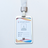 Étui pour carte en alliage d'aluminium personnalisé, protection d'identification, étui pour carte de contrôle d'accès d'entreprise, porte-carte de travail pour employé avec cordon