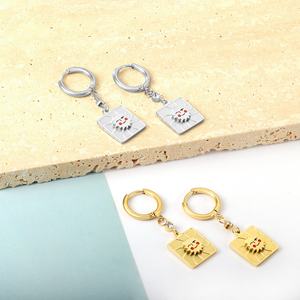 Pendientes de Mujer, Joyería de Moda, Pendientes de Moissanita, Acero Inoxidable, 14k, Ojo, Sol, Estrella, Pendientes de Piña Personalizados - Product Image 5