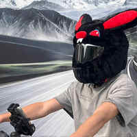 CQHZJ Vente en gros Housse de casque de moto en peluche motif dessin animé