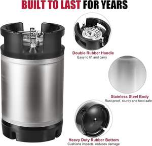 جديد-غالون 9.5 لتر ، المشروب المنزلي ، برميل قرني مع مقبض مطاطي مزدوج ، المشروب المنزلي ، برميل كورنيليوس للصودا ، ماء ، نيترو ، قهوة - Product Image 4