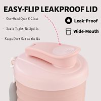 Bouteille shaker à protéines avec logo personnalisé, rose, 14 oz, anti-fuite, avec poignée en silicone antidérapante, boule de mélange, sangle en nylon détachable