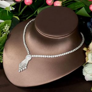 HIBRIDE Trendy Jewelry Set Geometric Design Water <b>Drop</b> AAA CZ Wedding Jewelry Sets for Brides 2 Tones Jewelry Set <b>Bridal</b> N-317 - Product Image 5