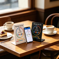 بطاقة مراجعة جوجل بتقنية NFC NTAG215 من البلاستيك PVC بتردد 13.56 ميجاهرتز، بطاقة ذكية لمراجعة المطاعم بلمسة لامعة/غير لامعة مع شعار مخصص OEM