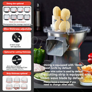 ニンジンスライサー業務用ポテトスライサー電動多機能野菜果物加工プラントスライサー小型さいの目切りスライス機 - Product Image 5