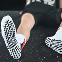 Chaussettes de football personnalisées avec logo, antidérapantes, pour hommes, en spandex/nylon/coton, jacquard imprimé, respirantes, séchage rapide