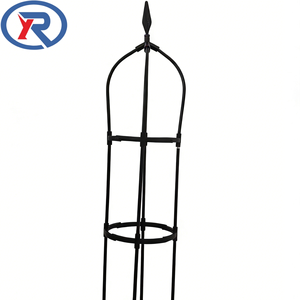 Obélisque de jardin en métal, treillis pour roses, support pour plantes grimpantes en pot, fleurs et vigne - Product Image 2