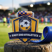 Zilverkleurige metalen zinklegering 3D emaille voetbal/voetbalmedailles fabrikant op maat gemaakte voetbalmedailles voor atleten souvenirs