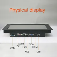 Komputer Industri 10" 12" 15 Inch All in One PC Mini Tablet Panel Layar Sentuh Resistif Intel Core I3 Win 10 PRO 2GB RAM