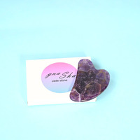 Outil de massage facial Gua Sha en améthyste naturelle pour drainage lymphatique, anti-âge et lifting cutané