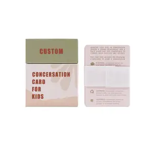高品质定制印刷绿色对话卡组儿童颈盖和底盒