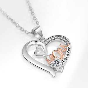 Nuova <span class=keywords><strong>Collana</strong></span> con Ciondolo a <span class=keywords><strong>Cuore</strong></span> Placcato di Lusso 2025, Design Economico e di Tendenza con Zirconia Cubica, Regalo per la Festa della Mamma - Product Image 4