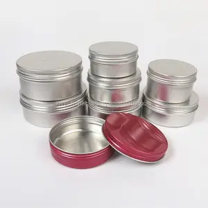 silver metal tin box factory,92x45mm metal jar screw round tin,round empty shoe polish container
