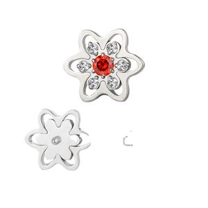 G23 Titanium ASTM F136 Cartilage Helix Boucles d'oreilles Titanium CZ Flower Internally Threaded Top Ear Stud Tragus Piercing Jewelry - Product Image 5