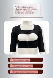 Sujetador de compresión postoperatorio de talla grande, ecológico, de control medio, moldeador de brazos, de manga larga, deportivo para mujer - Product Image 2