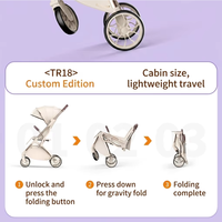 Nouvelle conception de poussette compacte auto-pliable pour bébé, poussette 2 en 1 pliable avec siège auto, poussette OEM avec étiquette privée personnalisée