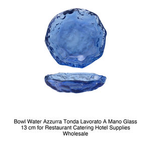 Bol à eau rond bleu, 13 cm, verre fait main - Product Image 2