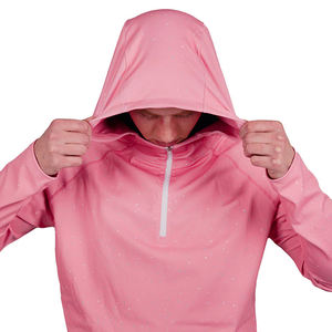 Custom Golf Attire Spring <b>Pink</b> <b>Men's</b> Pullover Quarter Zip Golf Hoodies Sportswear Cozy Breathable Quick Drying Large Hood <b>Hoodie</b> - Product Image 2