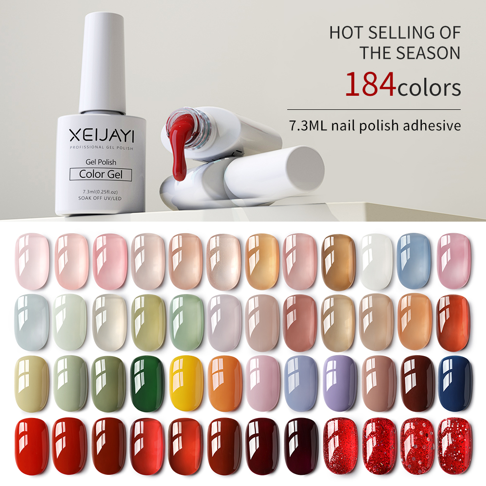 ジェルネイル ネイルポリッシュ マニキュア まとめ売り XEIJAYI 184色プロフェッショナルジェルネイルポリッシュ 7.3ml