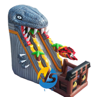 Toboggan gonflable dinosaure jurassique T Rex, trampoline commercial, toboggan sec combiné, château gonflable, toboggans gonflables 3D pour les fêtes