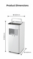 Climatiseur portable avec fonction de chauffage et de refroidissement, déshumidification puissante, fonctionnement ultra silencieux pour petites pièces