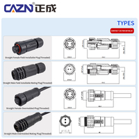 Connecteur d'alimentation CAZN E10 à baïonnette étanche IP67 avec contacts en laiton mâle/femelle 5A/10A 2-12 broches