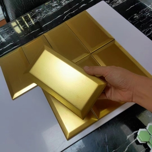 Gạch khảm thủ công Nhà bếp phòng tắm <span class=keywords><strong>backsplash</strong></span> Vàng Gốm gạch tàu điện ngầm - Product Image 6