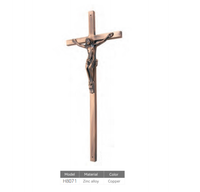 Accessoires de cercueil funéraire pour adultes de style européen, finition bronze antique de haute qualité, crucifix de Jésus