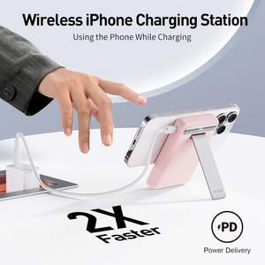 Coffret cadeau d'entreprise Qi2 Batterie externe magnétique 10000mAh <span class=keywords><strong>Chargeur</strong></span> de charge sans fil 15W puissant avec écran LED intelligent et support en métal - Product Image 4