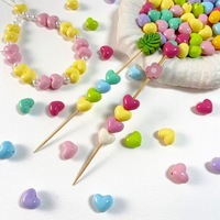 Perles en vrac en acrylique couleur unie, forme cœur macaron, pour DIY, accessoires de chaîne de téléphone portable, matériel de peinture pour pâtisserie, motif amour