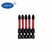 Embout de tournevis à chocs LXD S2 en acier PH2 Pozi, finition oxyde noir 50 mm, qualité industrielle pour outils électriques et réparation