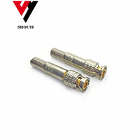 Connecteurs mâle BNC pour système de vidéosurveillance, connecteur de ruban sans soudure RG59 coaxial pour caméra CCTV