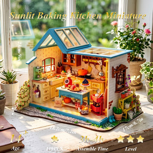 Kit <span class=keywords><strong>de</strong></span> maison miniature DIY Minihaven, miniatures <span class=keywords><strong>de</strong></span> maison <span class=keywords><strong>de</strong></span> poupée, cuisine confortable, véranda, jouet <span class=keywords><strong>de</strong></span> pâtisserie en bois, cadeau - Product Image 2