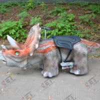 Manèges de dinosaures électriques pour enfants en centre commercial, voiture dinosaure réaliste, jeu de conduite pour enfants