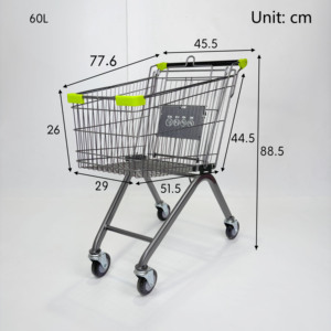 Chariot de courses de style européen en métal, chariot de supermarché multi-capacité pour les épiceries et les centres commerciaux - Product Image 5