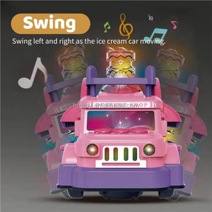 Alta calidad B/O dibujos animados universales juego <span class=keywords><strong>de</strong></span> simulación casa <span class=keywords><strong>juguete</strong></span> mini helado coche camión juguetes para niños con luz y música - Product Image 4