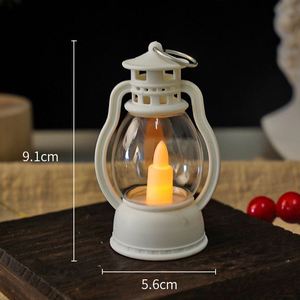 Lampe à huile vintage miniature LED, bougie électronique décorative de Noël, lampe à vent de table, chandelier sans flamme, lumière de Noël - Product Image 5