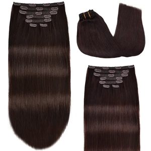 Extensioni per <span class=keywords><strong>capelli</strong></span> con clip, in <span class=keywords><strong>capelli</strong></span> umani brasiliani lisci, colore nero naturale, con clip, <span class=keywords><strong>capelli</strong></span> Remy, 20 22 24 26 pollici, 4 pezzi #   Donne - Product Image 1