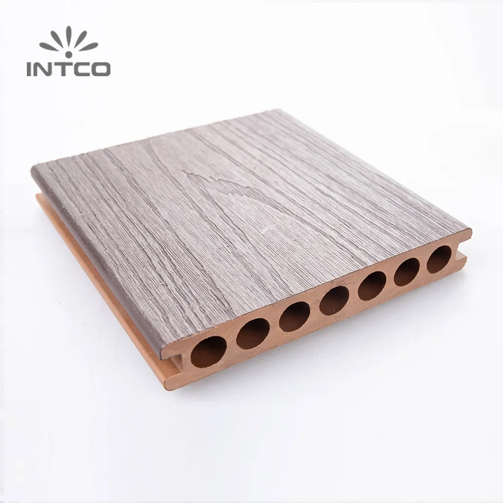 Intco Teak Wood Flooring Wood Plastic Composite Garden Flooring Embossed 3D Outdoor WPC Decking